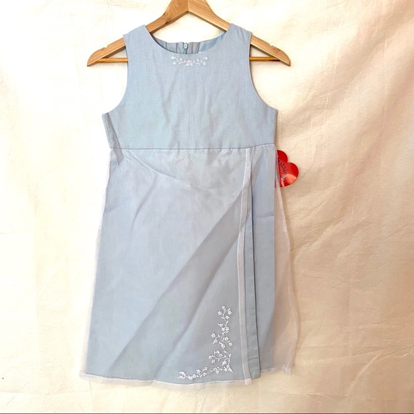 HARTSTRINGS Blue and White Dress Girls Size 10 NWT - Picture 6 of 15